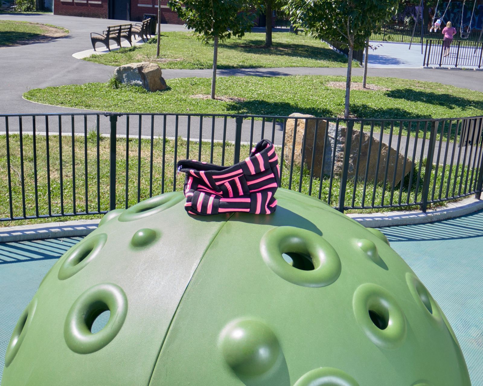 Bag resting on the dome
